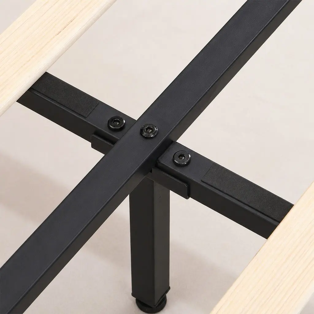 Floating Bed Frame Double with LED Light Strips Headboard Platform Bedroom