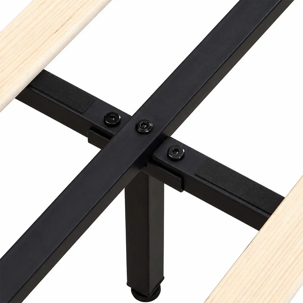 Floating Bed Frame Queen with Headboard LED Light Strips Platform Bedroom
