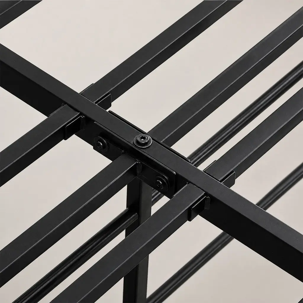 Metal Bed Frame Heavy Duty Full Size Elevated Platform with Storage Space