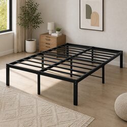 Metal Bed Frame Heavy Duty Full Size Storage Space Platform Foundation