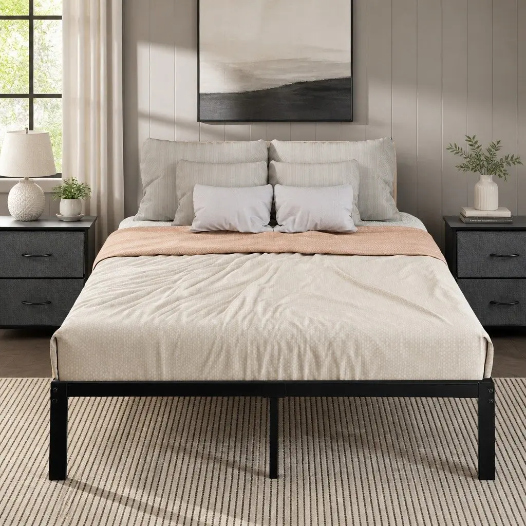 Metal Bed Frame with Ample Storage