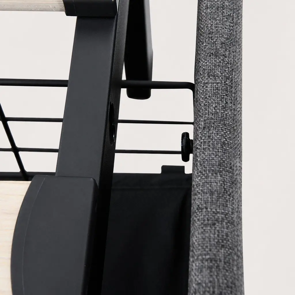 Gray Queen Bed Frame with Ergonomic High Backrest USB Power Outlets LED Headboard and Storage Drawers