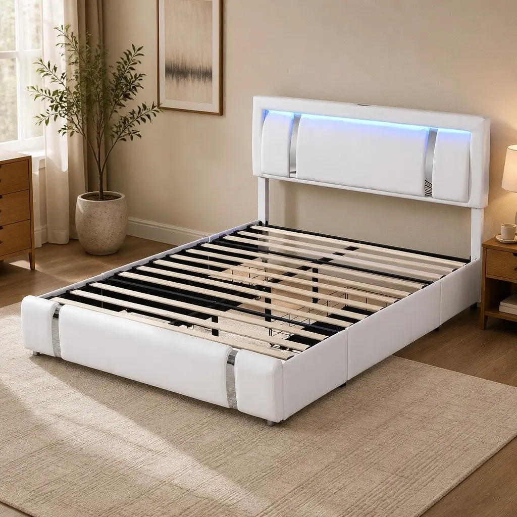 Queen Bed Frame with Storage and Convenience