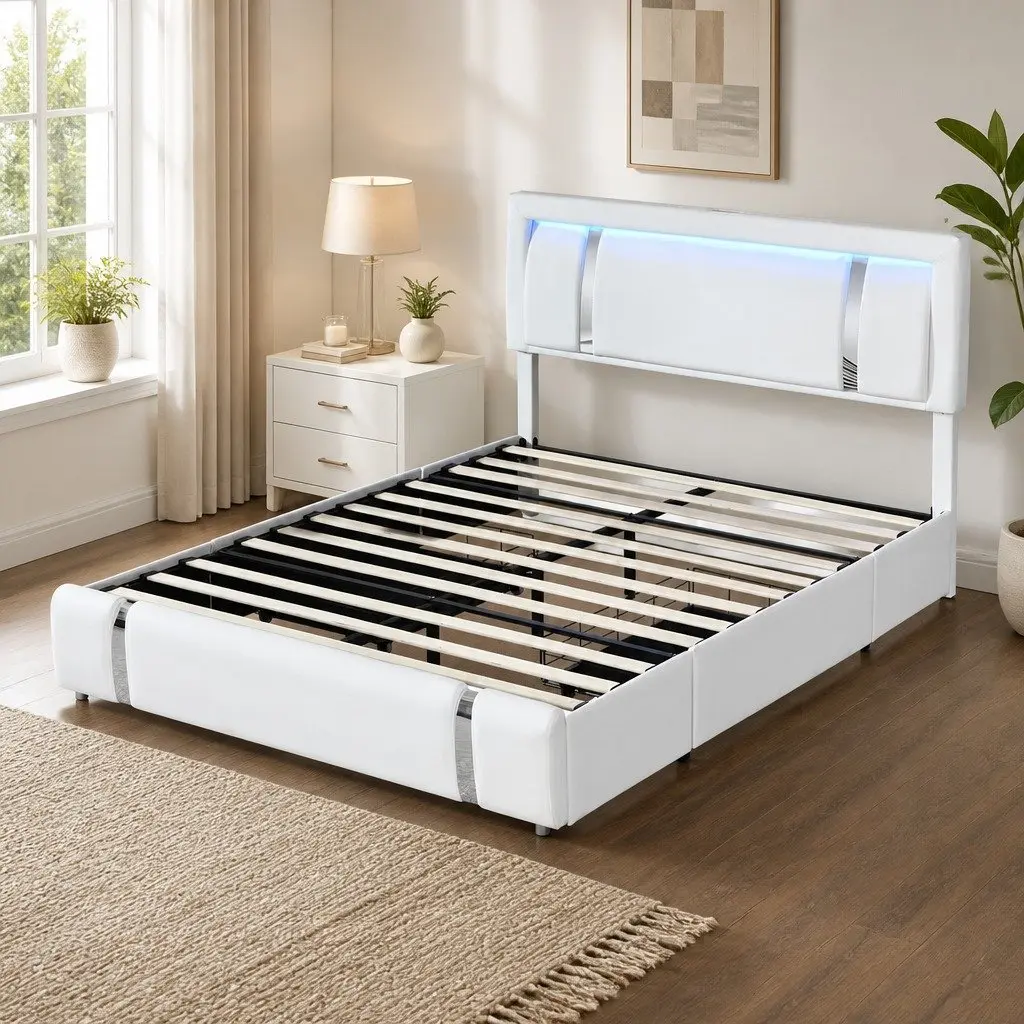 Queen Bed Frame with Storage and Convenience