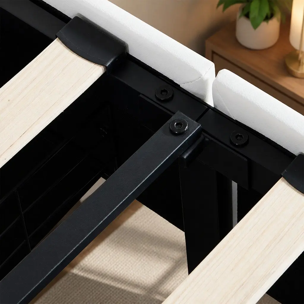 Single Bed Frame with LED Lights and Storage
