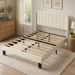 Your New Favorite Queen Bed Frame in Beige