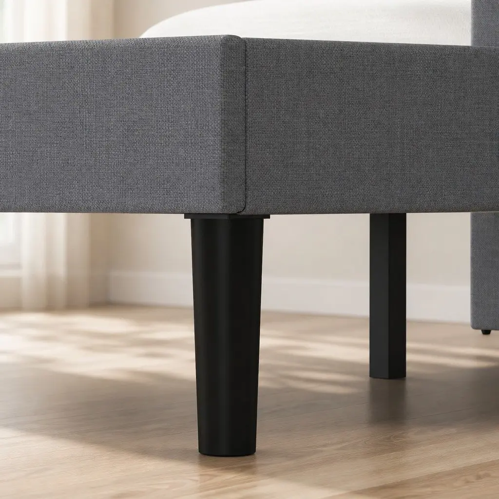 Upholstered Platform Bed Frame Double Mattress Base Wooden Slat Storage