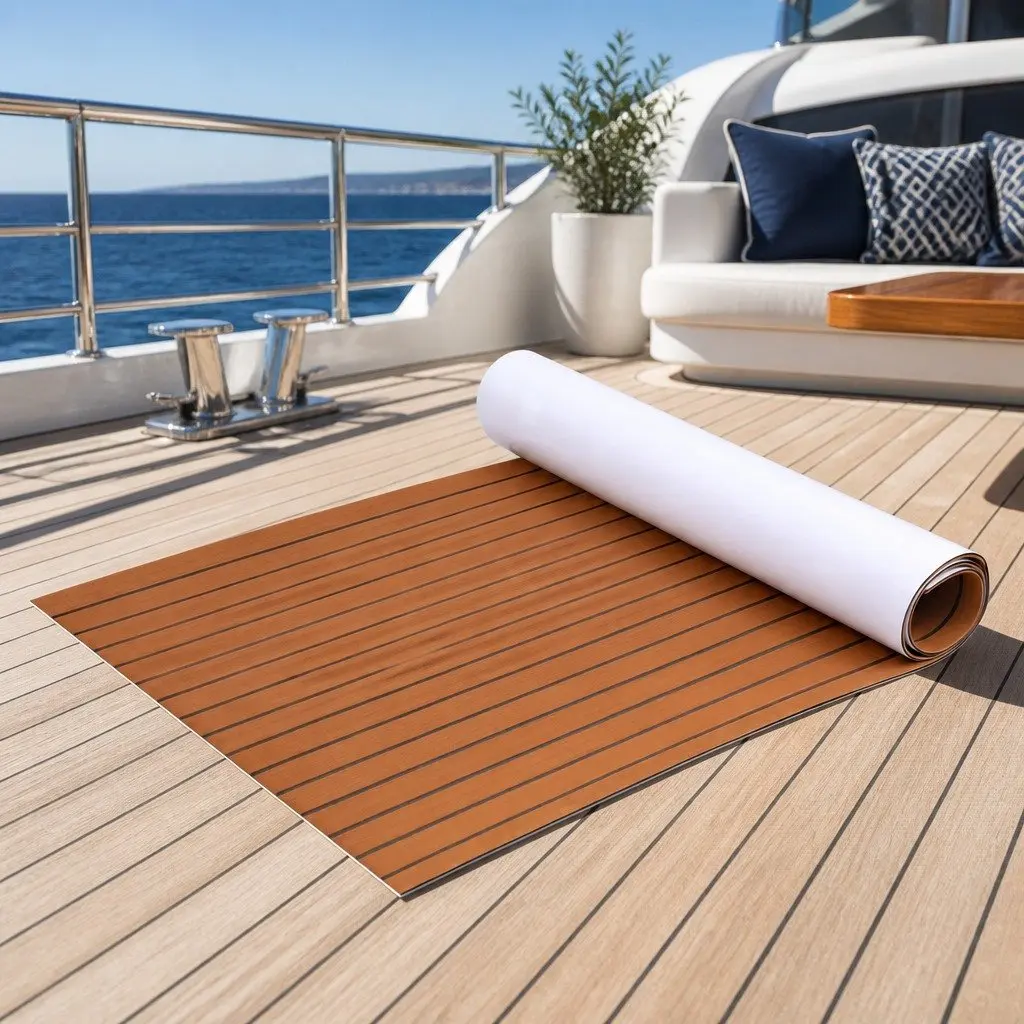 EVA Foam Boat Flooring Mat Decking Sheet 240x90cm Anti-Slip Self-Adhesive