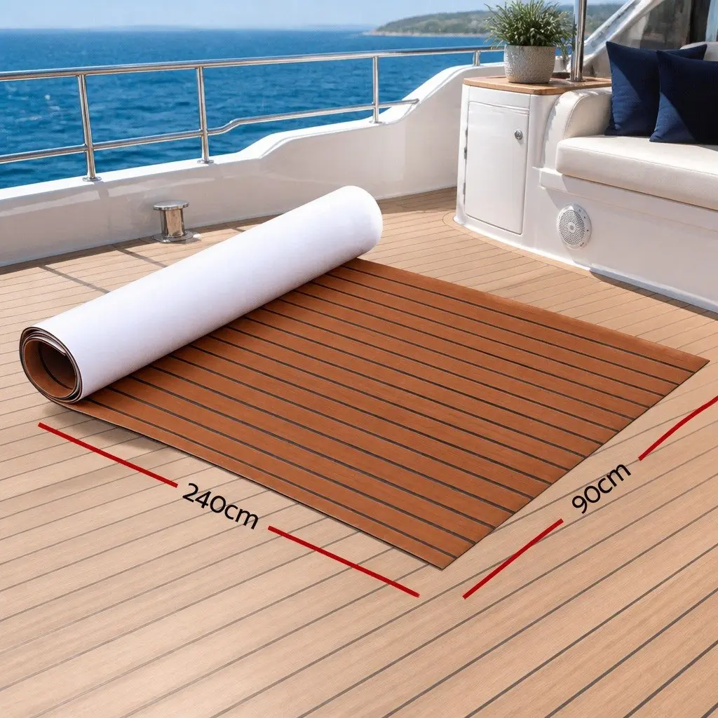 EVA Foam Boat Flooring Mat Decking Sheet 240x90cm Anti-Slip Self-Adhesive