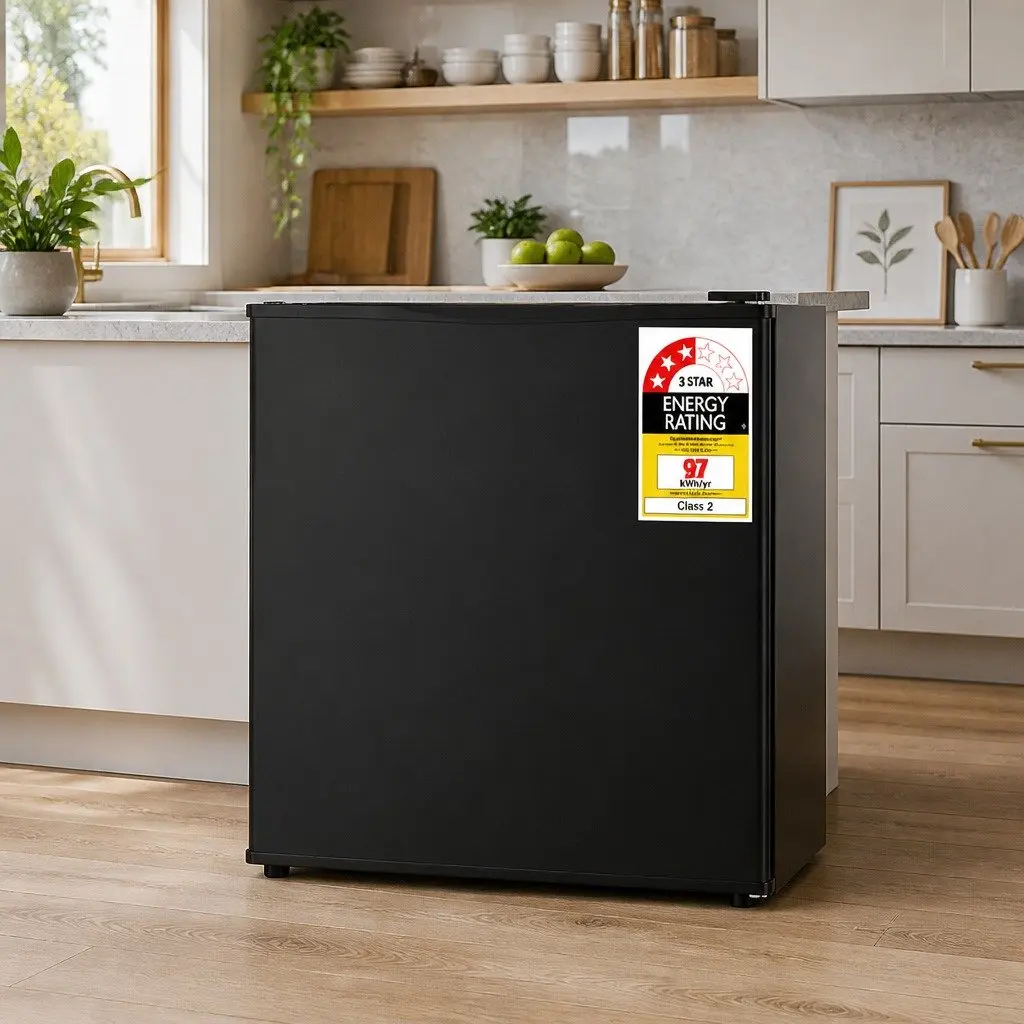 48L Portable Compact Bar Fridge Black Beverage Cooler Indoor Outdoor Travel