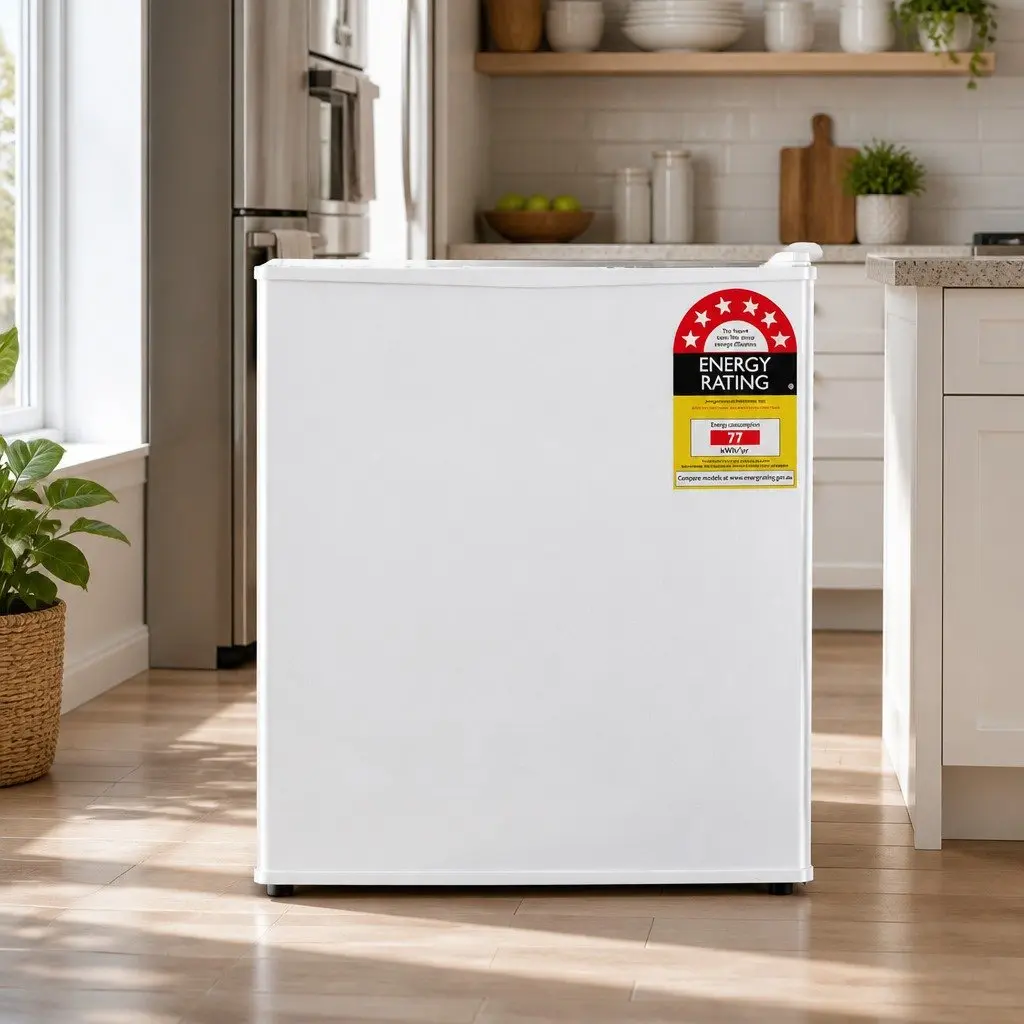 48L Compact Mini Refrigerator White Portable Bar Fridge with Separate Chiller Compartment for Caravan Apartment Office