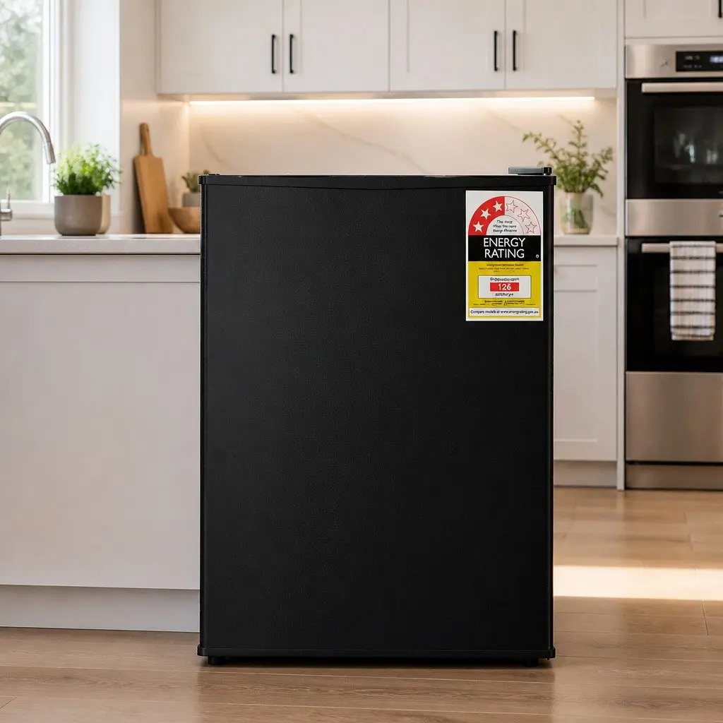 70L Portable Bar Fridge Black Compact Mini Cooler for Home Office