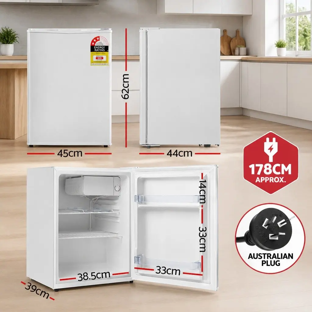 Portable Mini Bar Fridge 70L White Caravan Apartment Office Hotel Extra