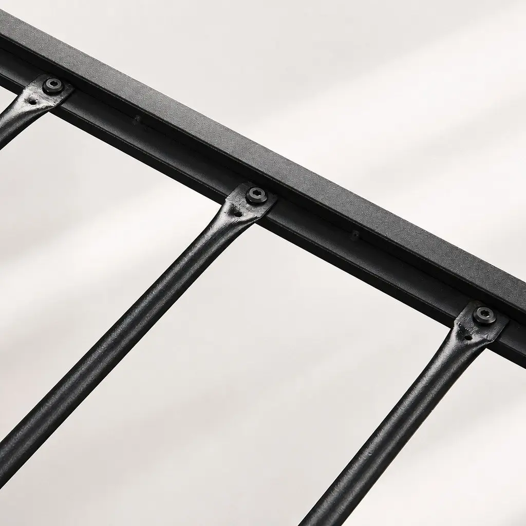 Queen Metal Bed Frame with Under-Bed Storage Drawers Industrial Platform Slat