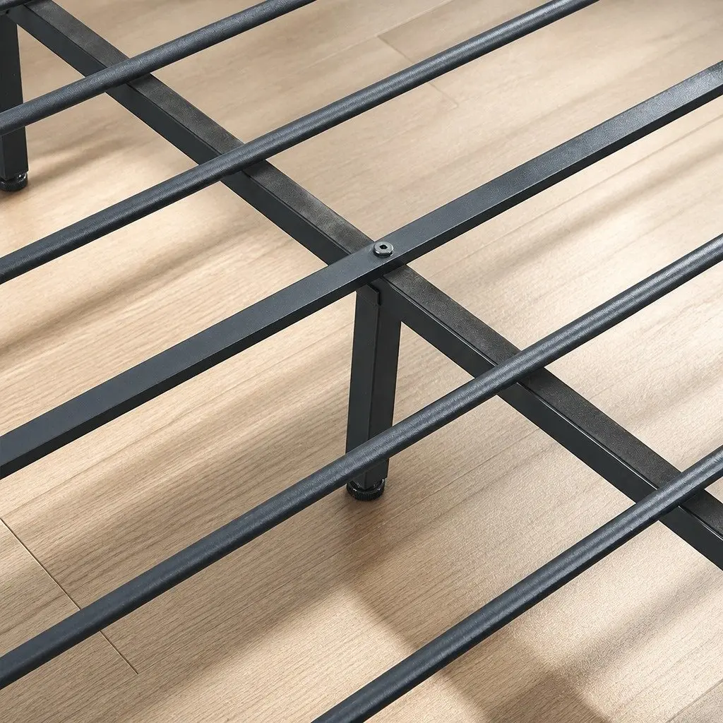 Queen Bed Frame with Steel Support and Storage