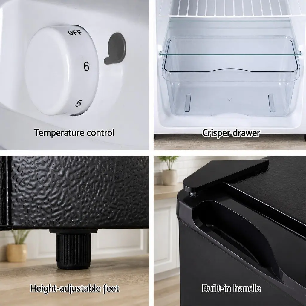 110L Bar Fridge Black Portable Mini Compact Beverage Cooler for Home Office