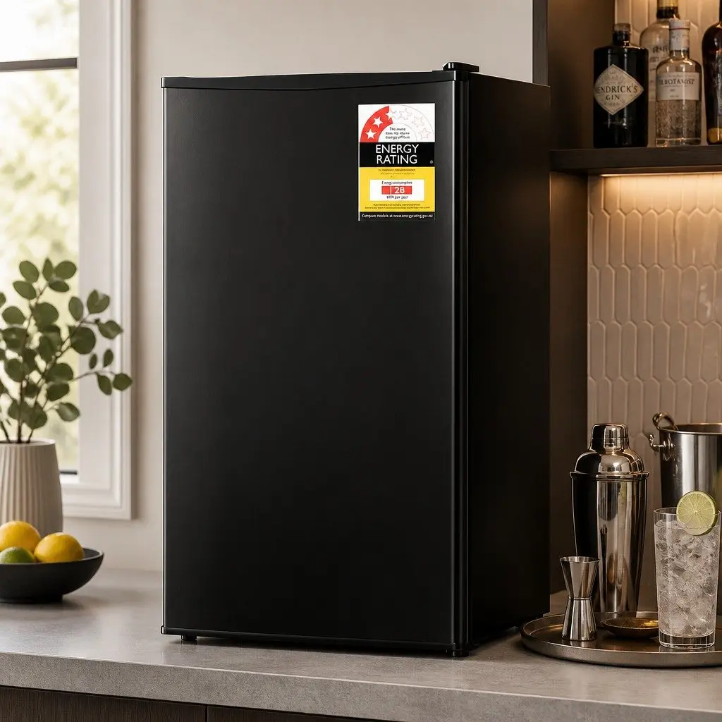 95L Portable Bar Fridge Black Compact Cooler Adjustable Temperature