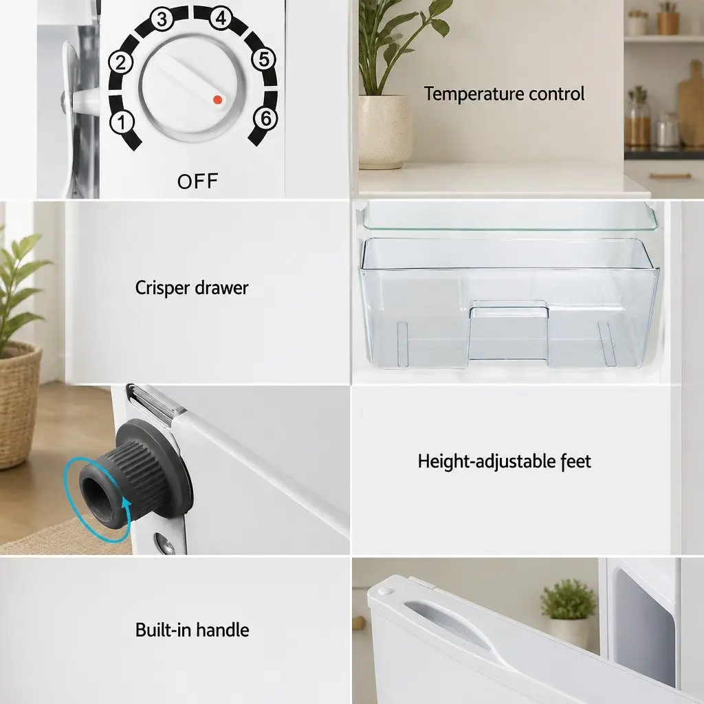 Bar Fridge Portable Compact 95L White Cooler with Twin Temperature Zones