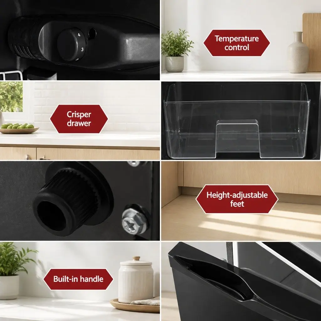 Mini Freezer Bar Fridge 85L Compact Cooling Appliance Twin Temperature Zones Black