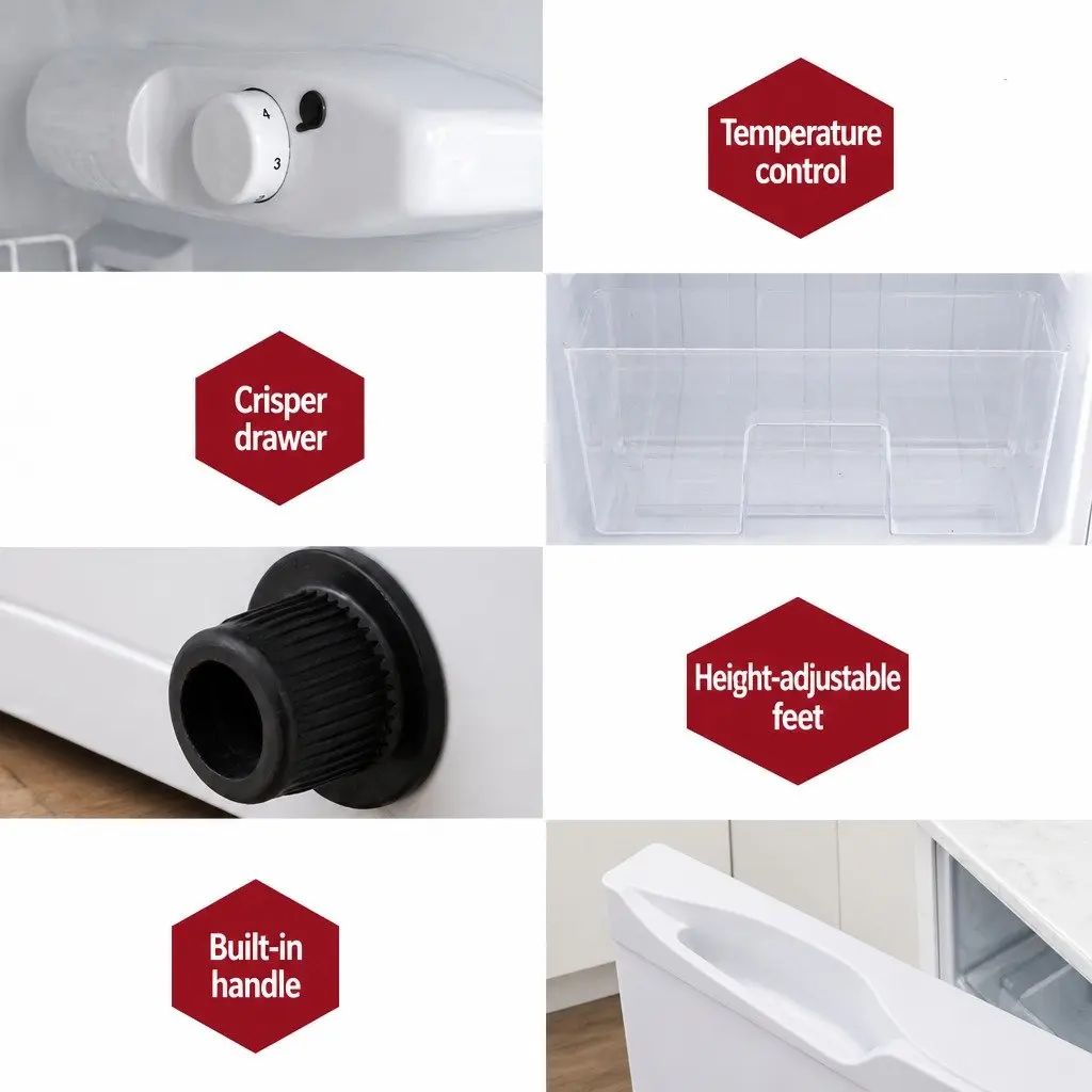 Mini Freezer Bar Fridge 85L White Dual Temperature Zone Compact Refrigerator