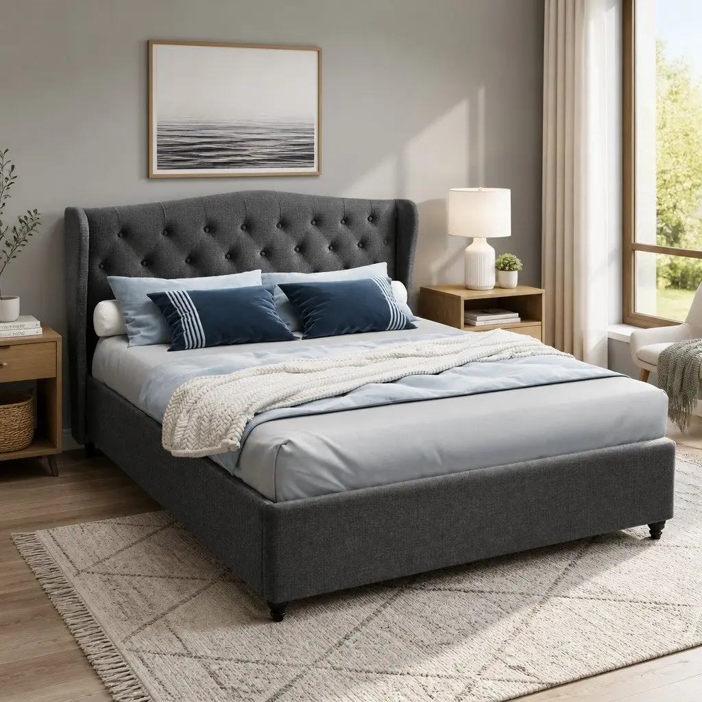 Queen Bed Frame with a Touch of Elegance