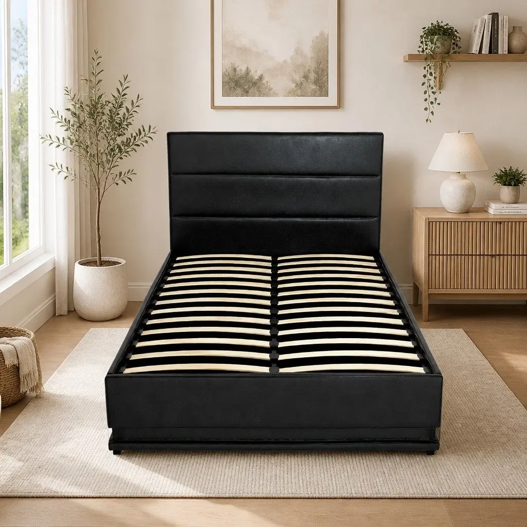 King Single Bed Frame with Storage & LED Lights