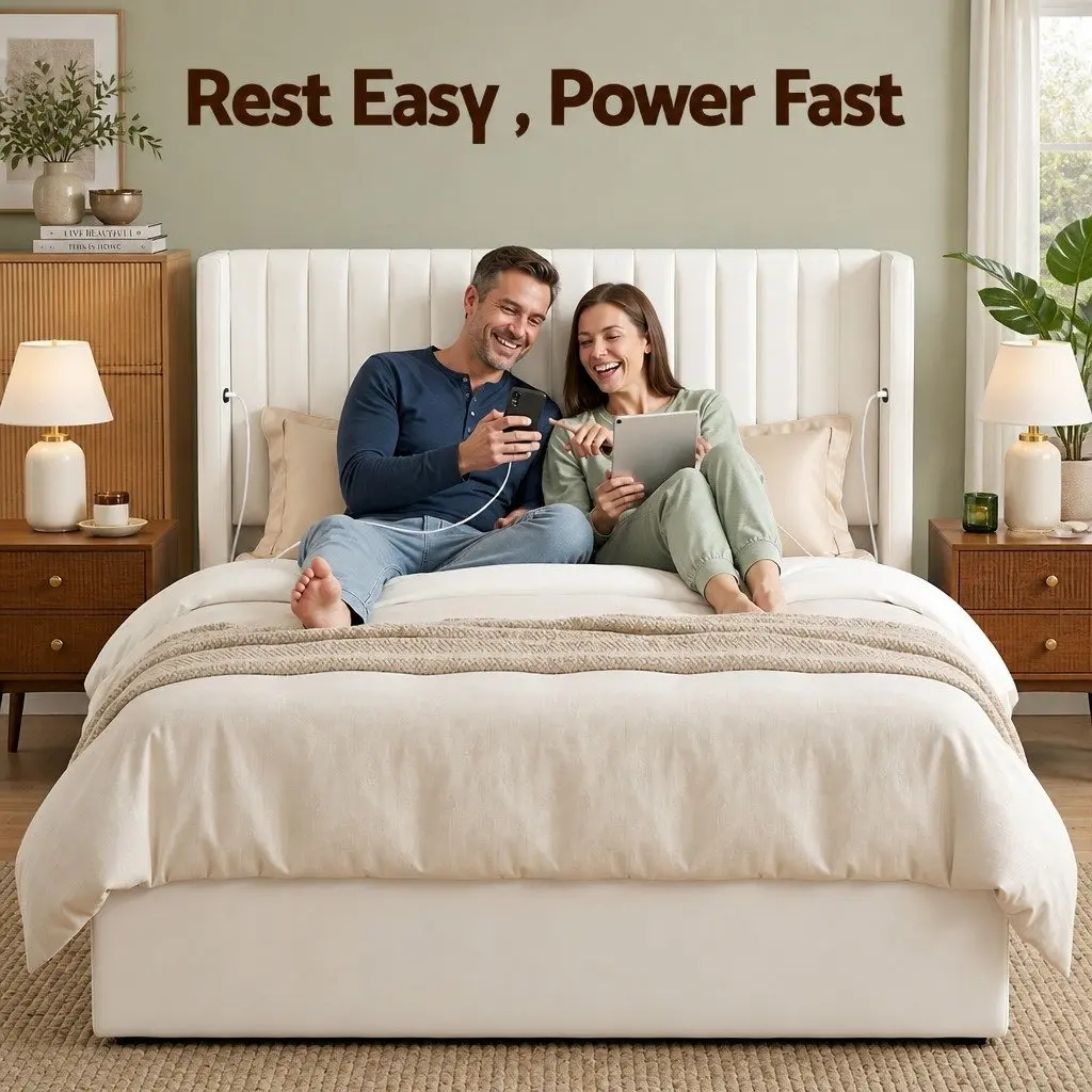 Double Bed Frame Gaslift Storage Velvet White 158W x 205L x 115H cm