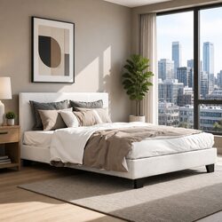 Your Ideal Double Bed Frame in Soft Boucle Fabric