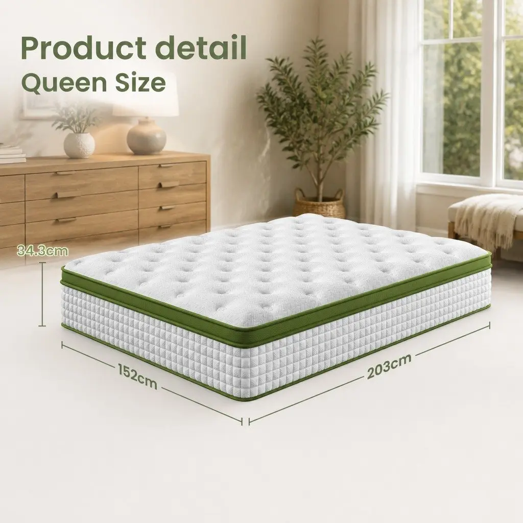 Queen Bed Frame with Mattress
