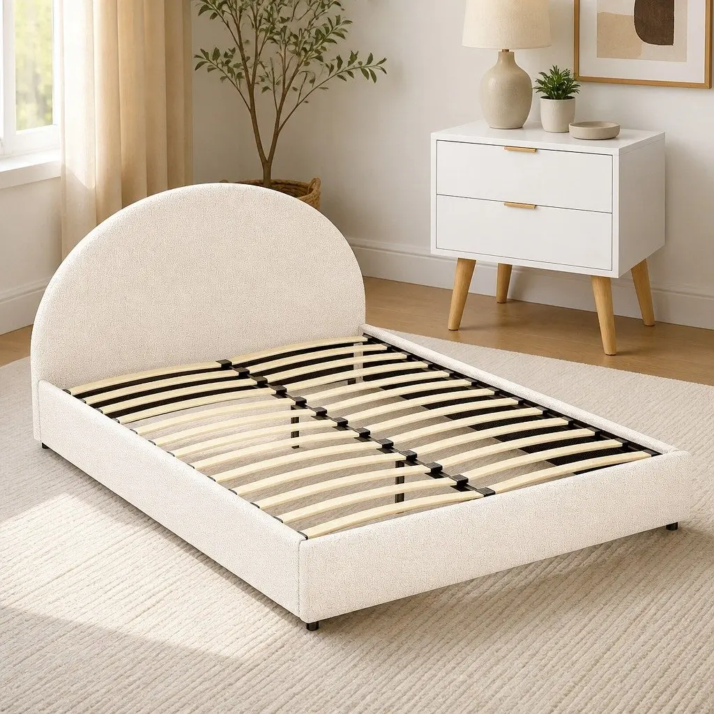 Queen Bed Frame and Storage Nightstand Set