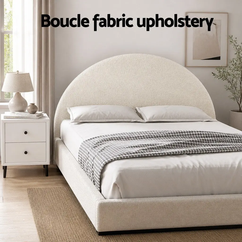 Queen Bed Frame and Storage Nightstand Set