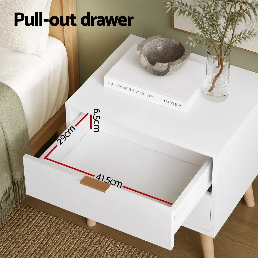 Queen Bed Frame and Storage Nightstand Set