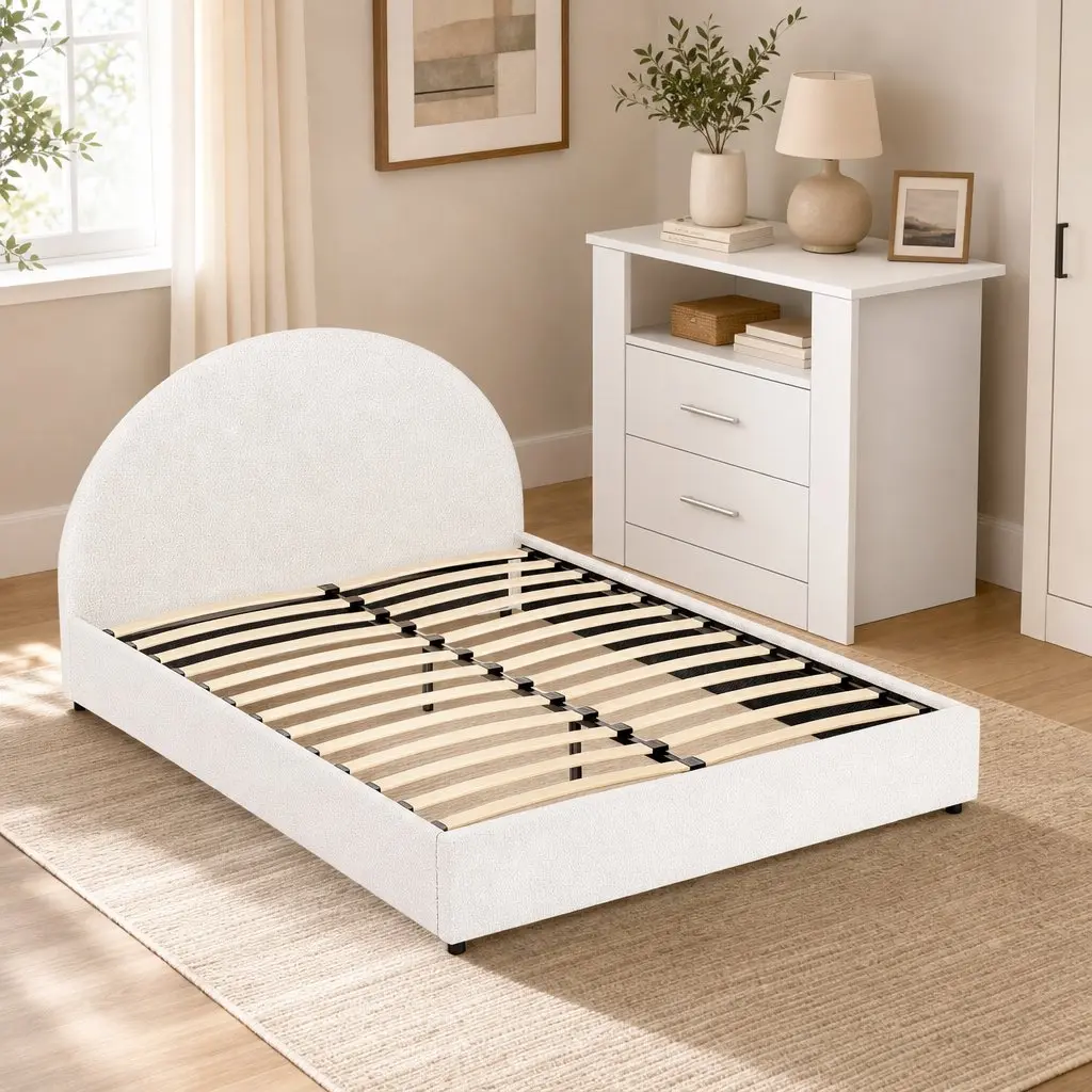 Queen Bed Frame with Storage & Nightstand