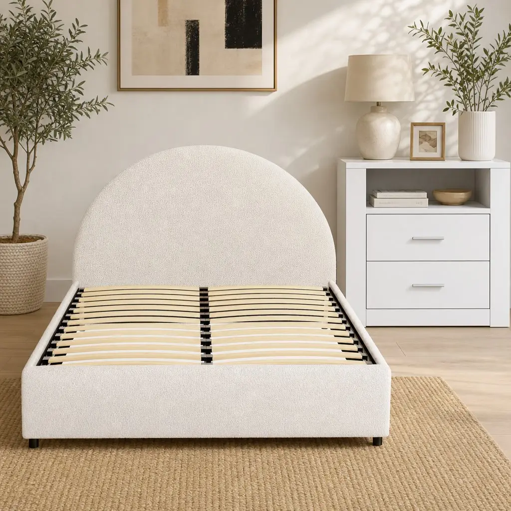Queen Bed Frame with Storage & Nightstand