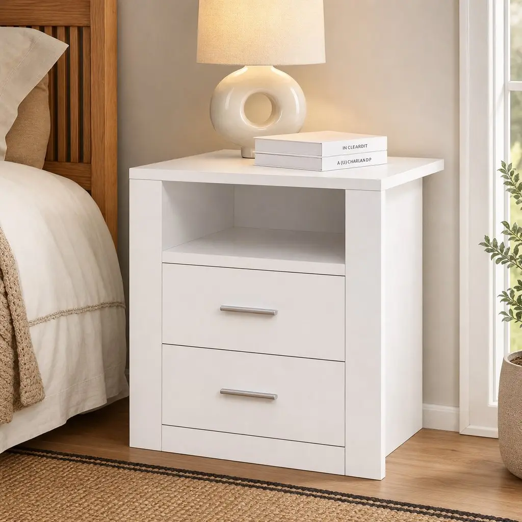 Queen Bed Frame with Storage & Nightstand