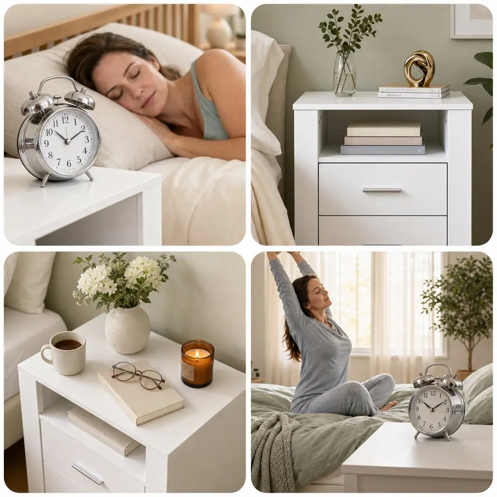 Queen Bed Frame with Storage & Nightstand