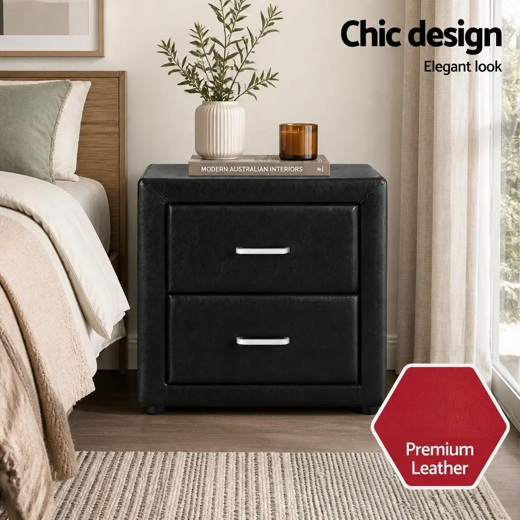 King Single Bed Frame Gas Lift Storage with Bedside Table Set White Black