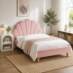Cozy King Single Bed Frame with Scallop Headboard