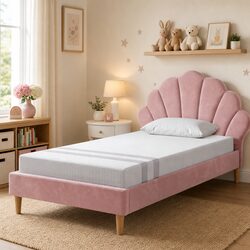 Charming King Single Bed Frame & Soft Memory Foam Mattress