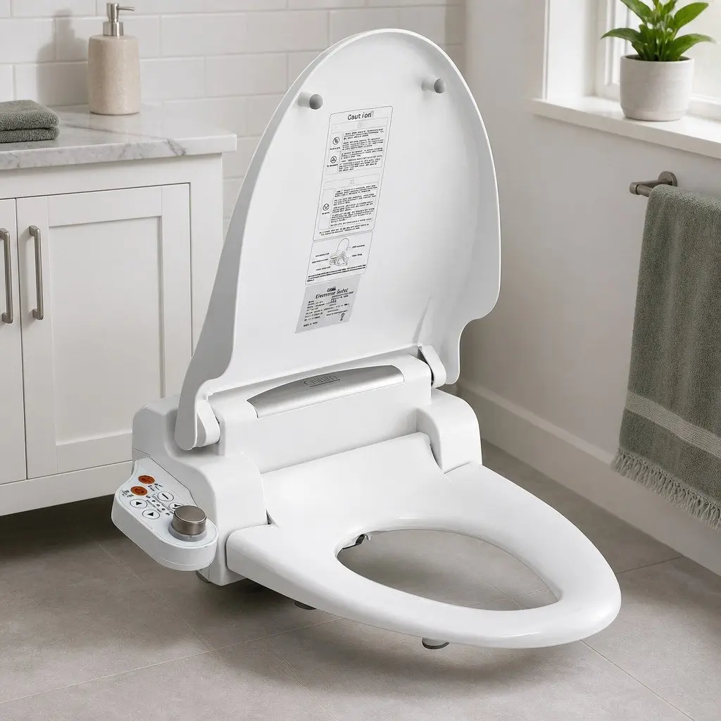 Electric Bidet Toilet Seat Cover LED Night Light Heated Seat Remote Control
