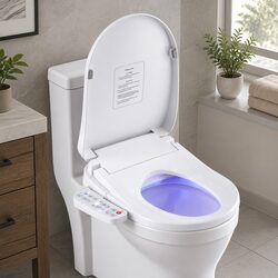 Electric Bidet Toilet Seat Cover Heated Warm Water Dryer LED Night Light White