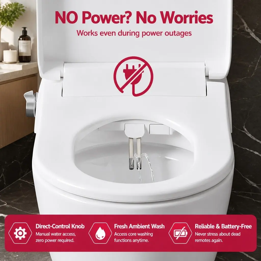 Electric Bidet Toilet Seat D-Shape White Heated Seat Warm Water Air Dryer