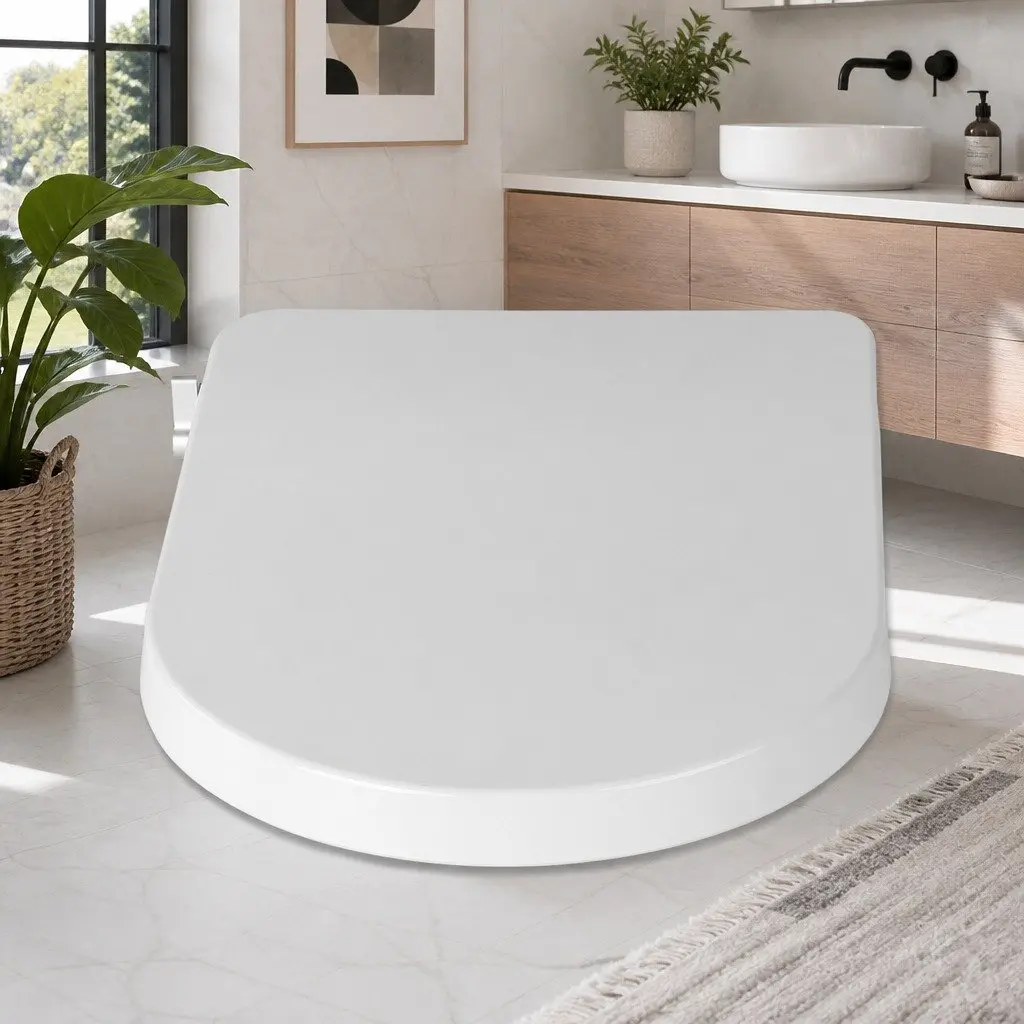 Non Electric Bidet Toilet Seat Cover White Auto Water Wash Dry Self Cleaning