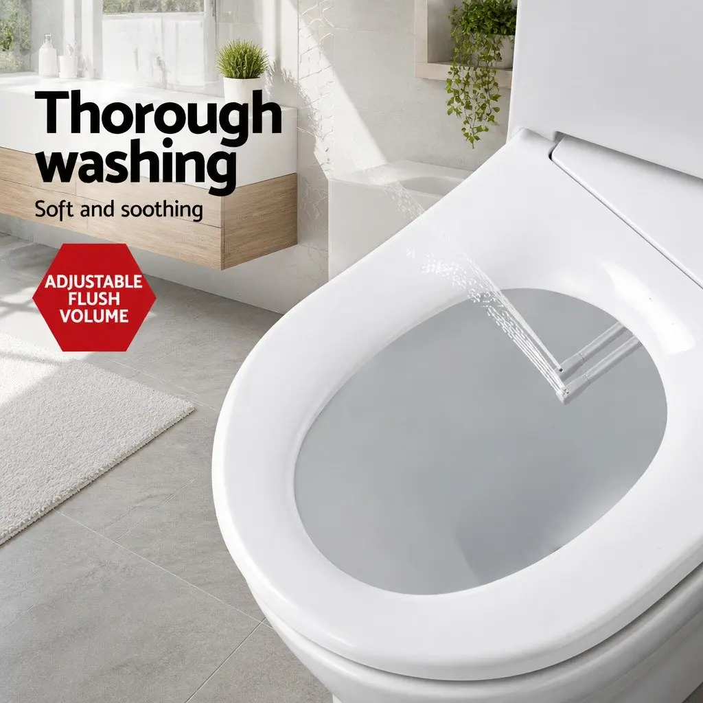 Non Electric Bidet Toilet Seat Cover White Auto Water Wash Dry Self Cleaning