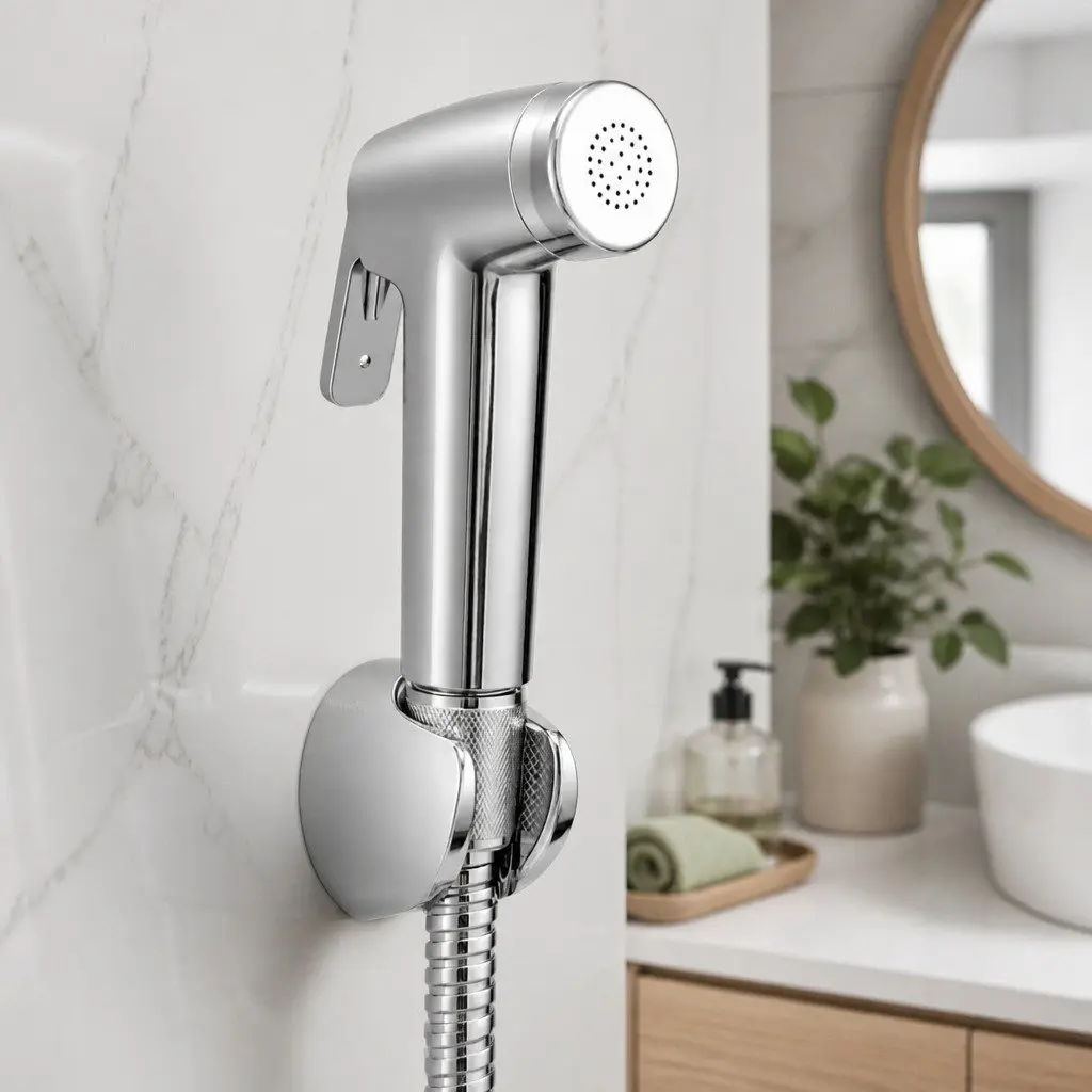 Handheld Bidet Sprayer Toilet Attachment 1.5m Stainless Steel Hose Silver