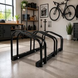 Bike Stand Rack Bicycle Storage Floor Parking Holder 3 Bikes Freestanding Black