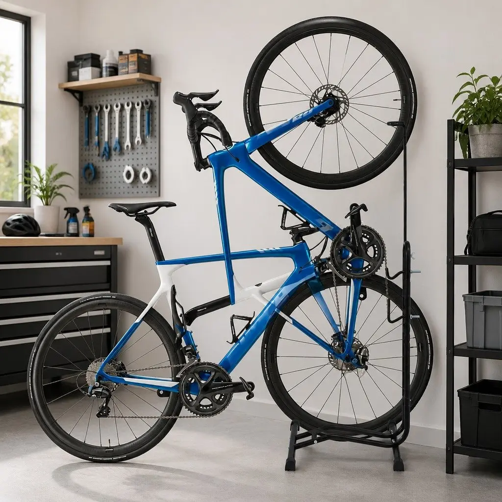 Bike Parking Stand 4-in-1 Vertical Floor Storage Rack for 24"-27.5" Bicycles
