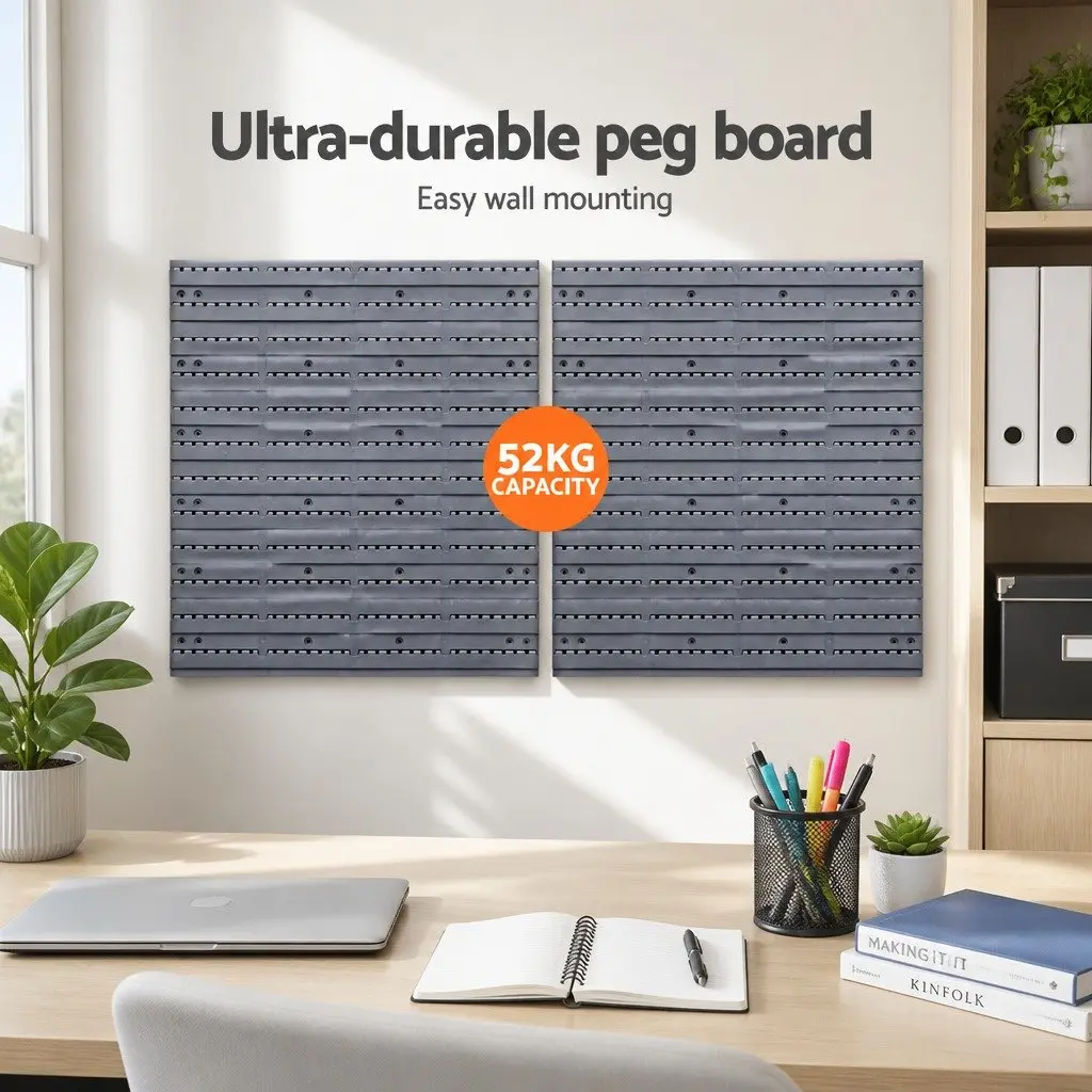 44 Piece Wall Mounted Storage Bin Rack Tool Organizer Detachable Bins Durable Peg Board Flexible Storage Solutions