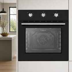 Electric Built-In Wall Oven 60cm Black Kitchen Cooking Appliance 70L Capacity