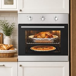 60cm Electric Built-in Wall Oven 70L Silver Stainless Steel Kitchen Appliance